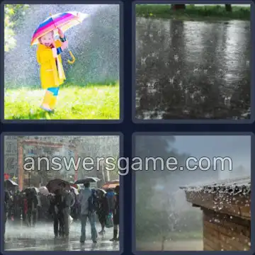 4 Pics 1 Word 4 Letters RAIN
