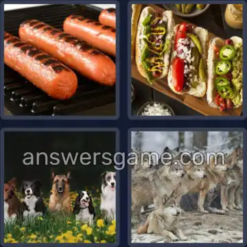 4 Pics 1 Word 4 Letters DOGS