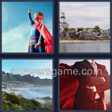 4 Pics 1 Word 4 Letters CAPE