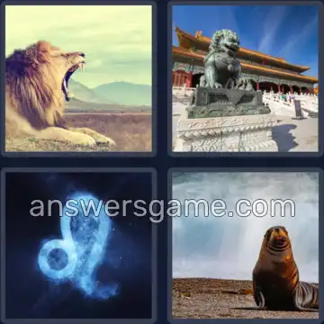 4 Pics 1 Word 4 Letters LION