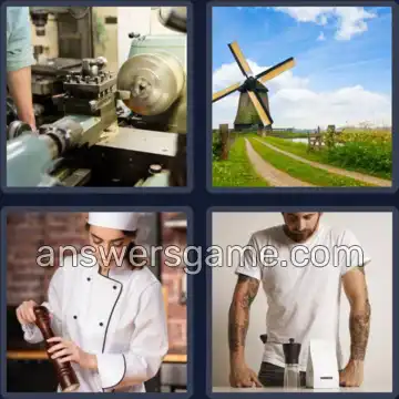 4 Pics 1 Word 4 Letters MILL