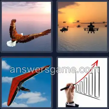 4 Pics 1 Word 4 Letters SOAR