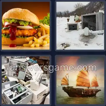 4 Pics 1 Word 4 Letters JUNK