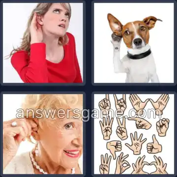 4 Pics 1 Word 4 Letters DEAF