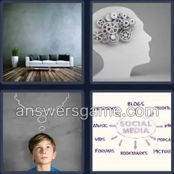 4 Pics 1 Word 4 Letters MIND