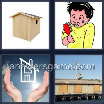 4 Pics 1 Word 4 Letters SHED