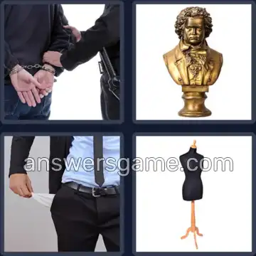 4 Pics 1 Word 4 Letters BUST