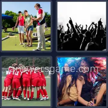 4 Pics 1 Word 4 Letters CLUB