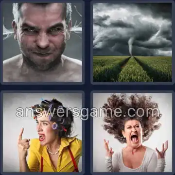 4 Pics 1 Word 4 Letters RAGE