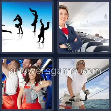 4 Pics 1 Word 4 Letters CREW