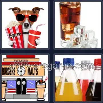 4 Pics 1 Word 4 Letters SODA