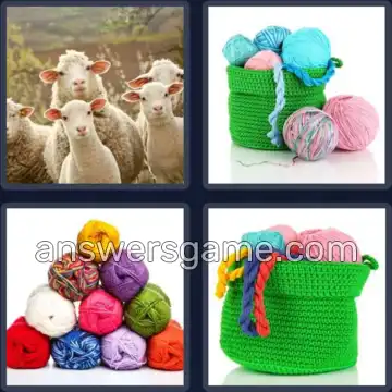 4 Pics 1 Word 4 Letters WOOL