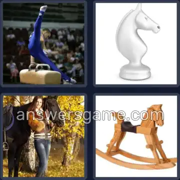 4 Pics 1 Word 5 Letters HORSE