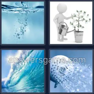 4 Pics 1 Word 5 Letters WATER