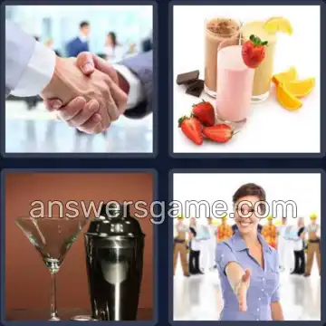 4 Pics 1 Word 5 Letters SHAKE