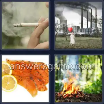 4 Pics 1 Word 5 Letters SMOKE