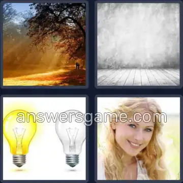 4 Pics 1 Word 5 Letters LIGHT