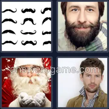 4 Pics 1 Word 5 Letters BEARD