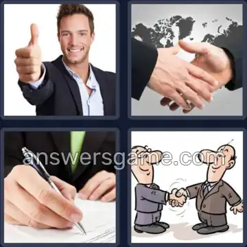 4 Pics 1 Word 5 Letters AGREE