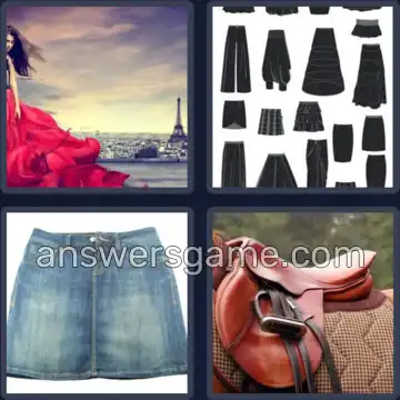 4 Pics 1 Word 5 Letters SKIRT