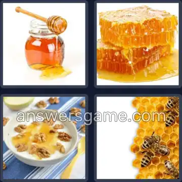 4 Pics 1 Word 5 Letters HONEY
