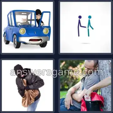 4 Pics 1 Word 5 Letters THIEF