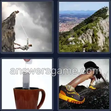 4 Pics 1 Word 5 Letters STEEP