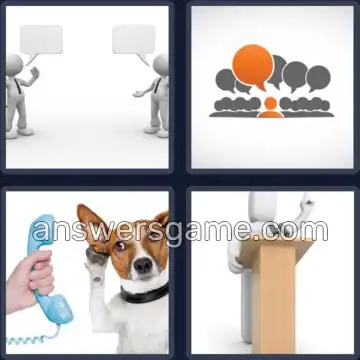 4 Pics 1 Word 5 Letters SPEAK