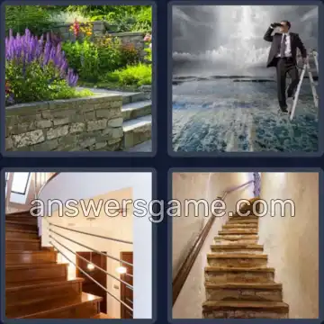 4 Pics 1 Word 5 Letters STEPS