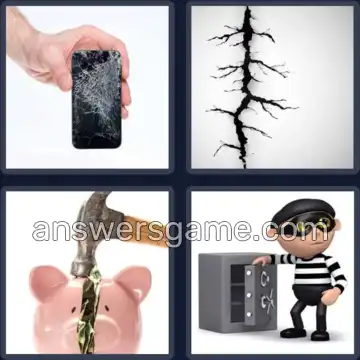 4 Pics 1 Word 5 Letters CRACK
