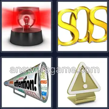 4 Pics 1 Word 5 Letters ALERT