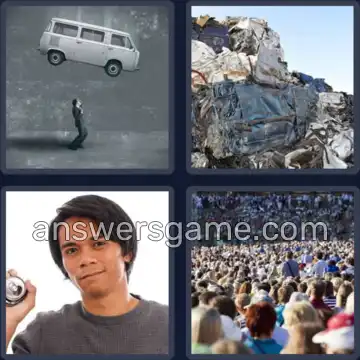 4 Pics 1 Word 5 Letters CRUSH