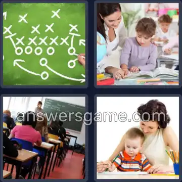 4 Pics 1 Word 5 Letters TEACH