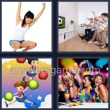 4 Pics 1 Word 5 Letters CHEER