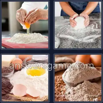 4 Pics 1 Word 5 Letters FLOUR