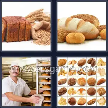 4 Pics 1 Word 5 Letters BREAD