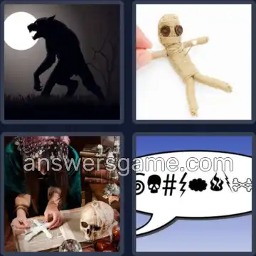 4 Pics 1 Word 5 Letters CURSE