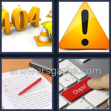 4 Pics 1 Word 5 Letters ERROR