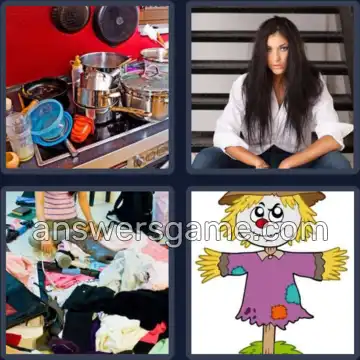 4 Pics 1 Word 5 Letters MESSY