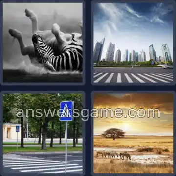 4 Pics 1 Word 5 Letters ZEBRA