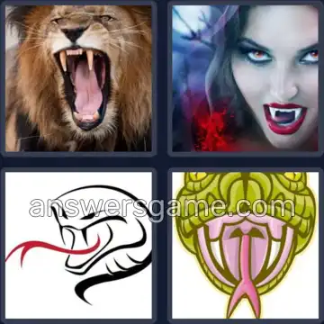 4 Pics 1 Word 5 Letters FANGS