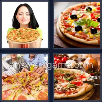4 Pics 1 Word 5 Letters PIZZA