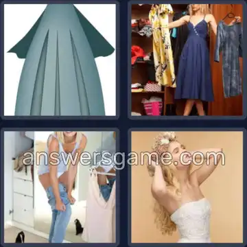 4 Pics 1 Word 5 Letters DRESS