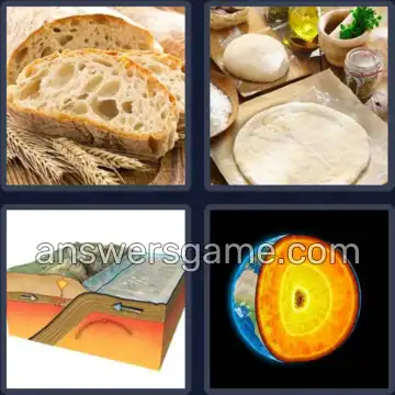 4 Pics 1 Word 5 Letters CRUST