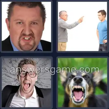 4 Pics 1 Word 5 Letters ANGER