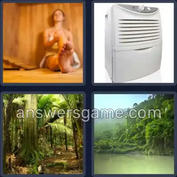 4 Pics 1 Word 5 Letters HUMID