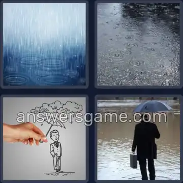 4 Pics 1 Word 5 Letters RAINY