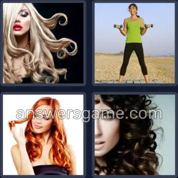 4 Pics 1 Word 5 Letters CURLS