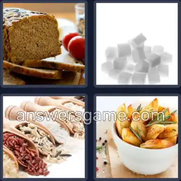 4 Pics 1 Word 5 Letters CARBS