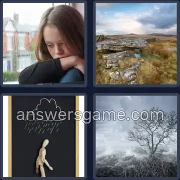 4 Pics 1 Word 5 Letters BLEAK